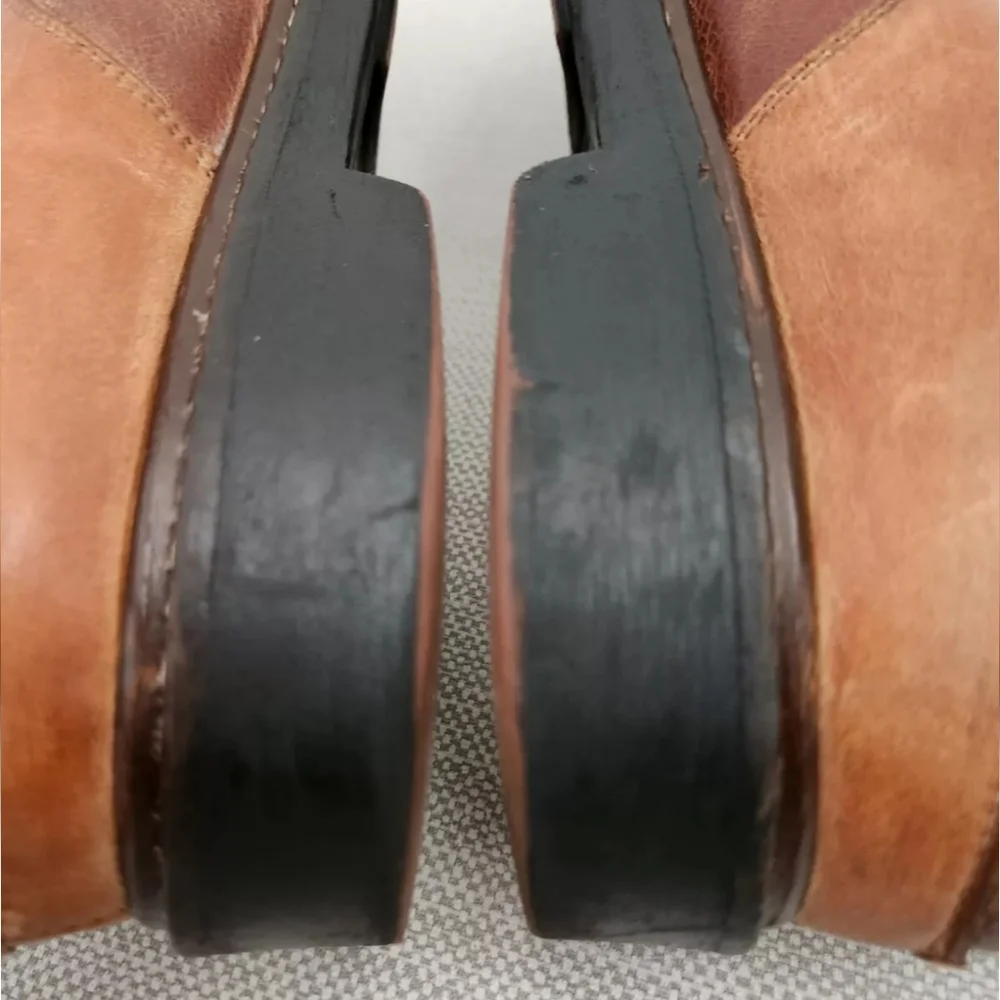 Olukai Walino Size 10 M Brown Leather Oxford Casual Lace Up Two Tone Men Shoes